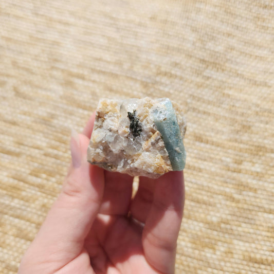 Aquamarine Rough on Matrix 49g