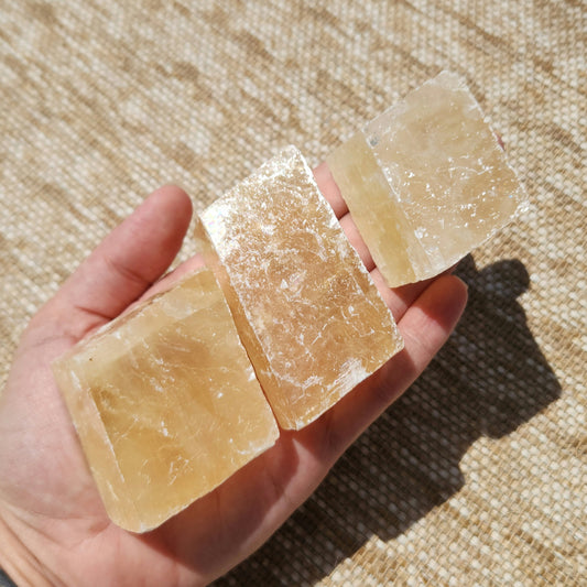 Honey Calcite Rhombus Medium