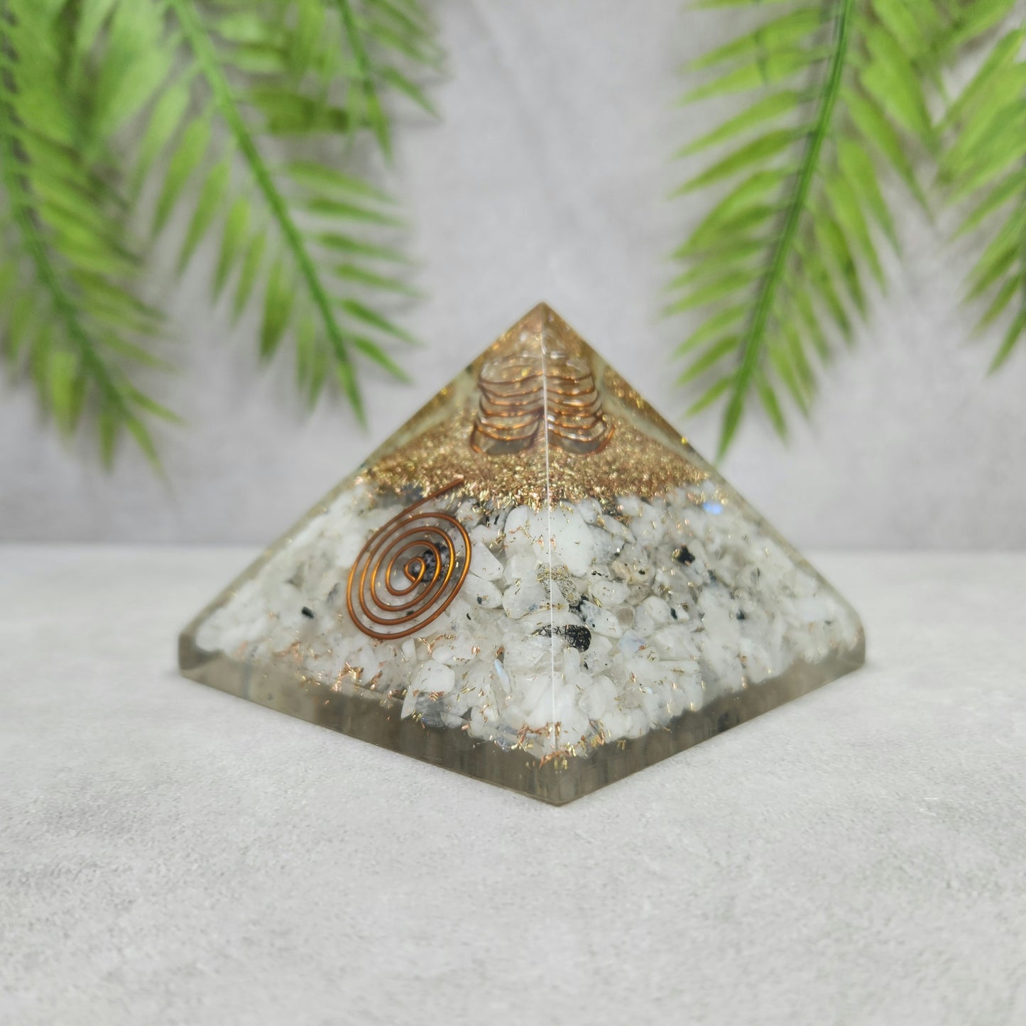 Orgonite Pyramid - Rainbow Moonstone
