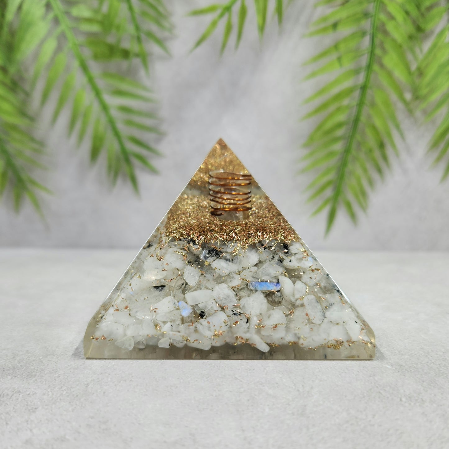 Orgonite Pyramid - Rainbow Moonstone