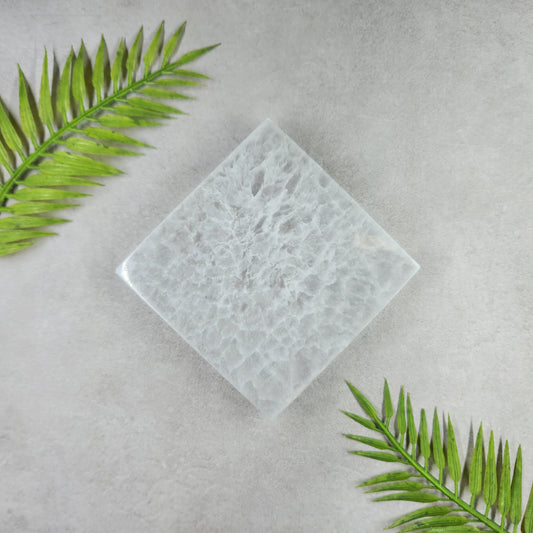 Selenite Plate - Square 8cm