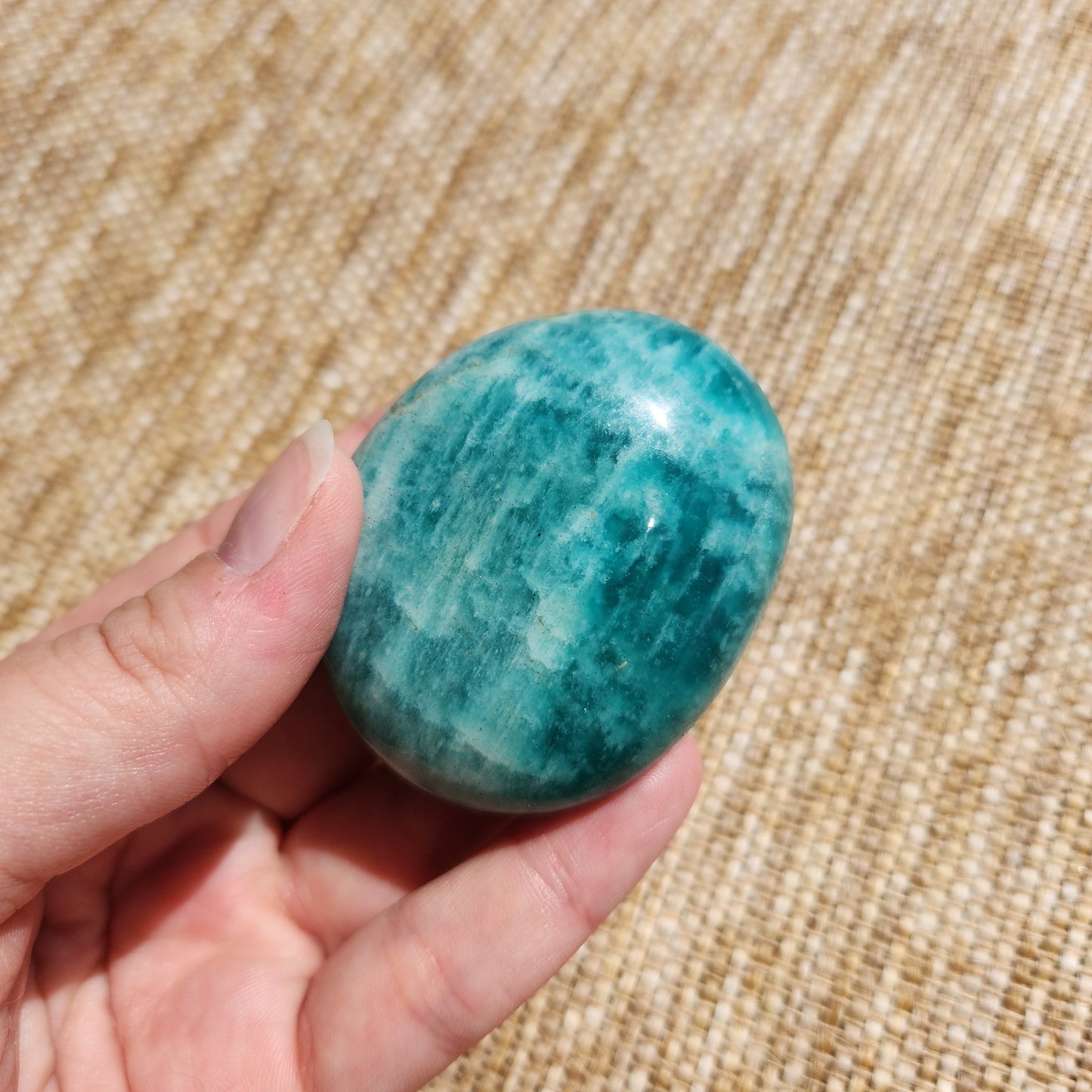 Amazonite Palm Stone-Dark-