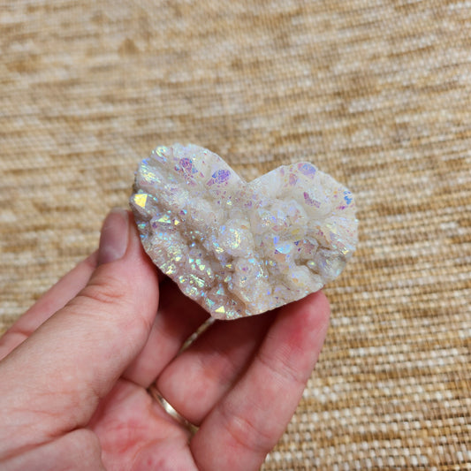 Aura Quartz Cluster Heart 85g