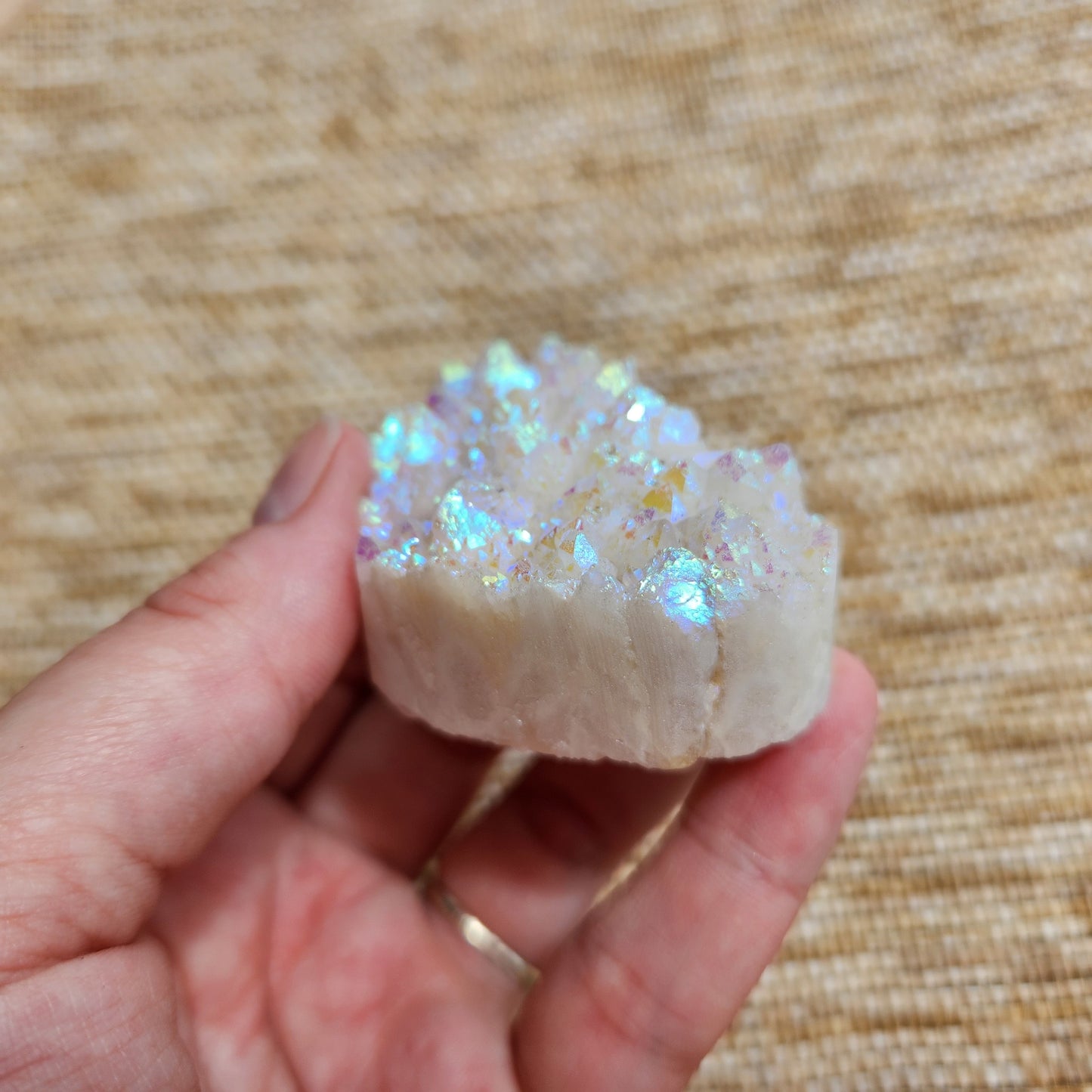Aura Quartz Cluster Heart 85g