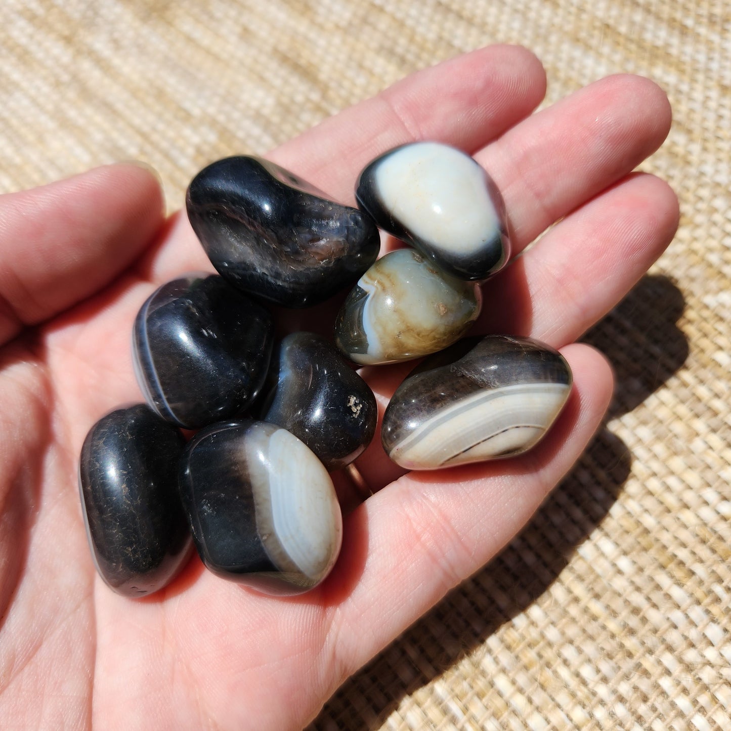 Black Striped Agate Tumble