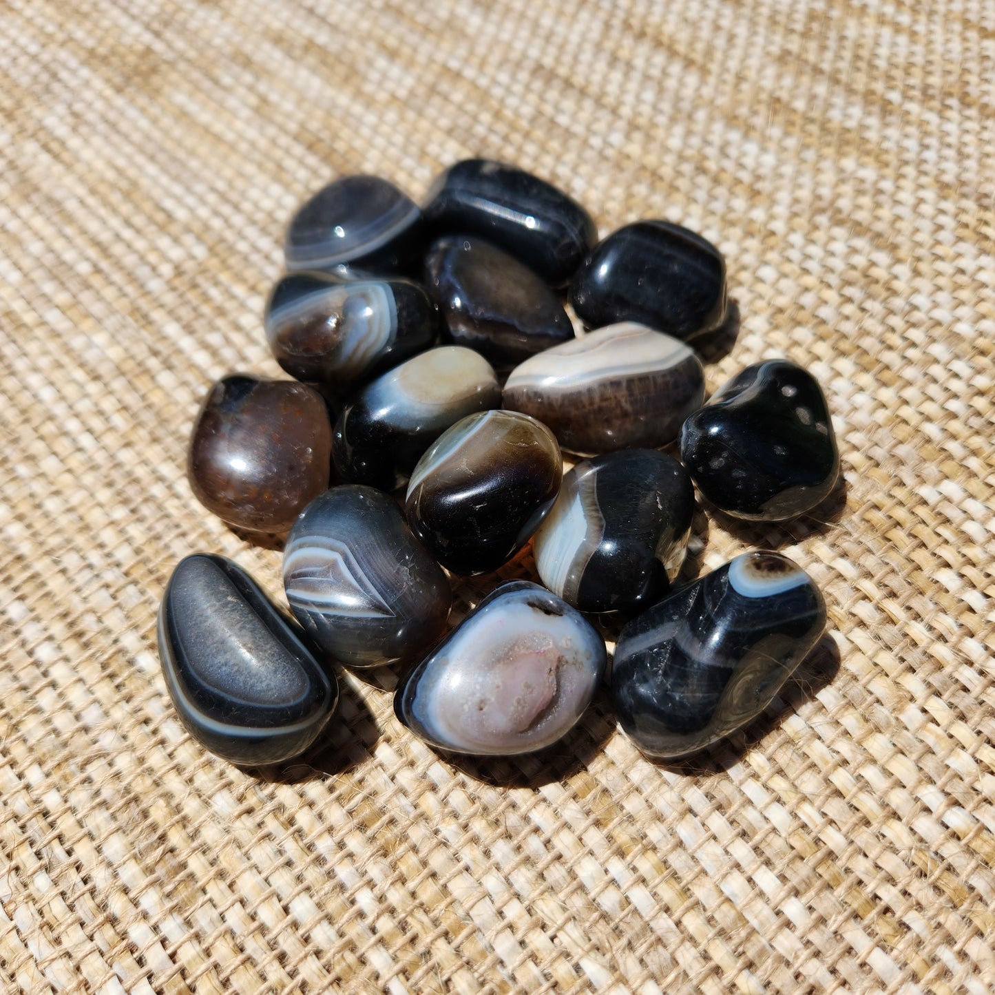 Black Striped Agate Tumble