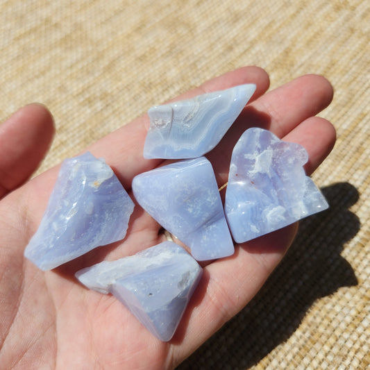 Blue Lace Agate Semi Tumble