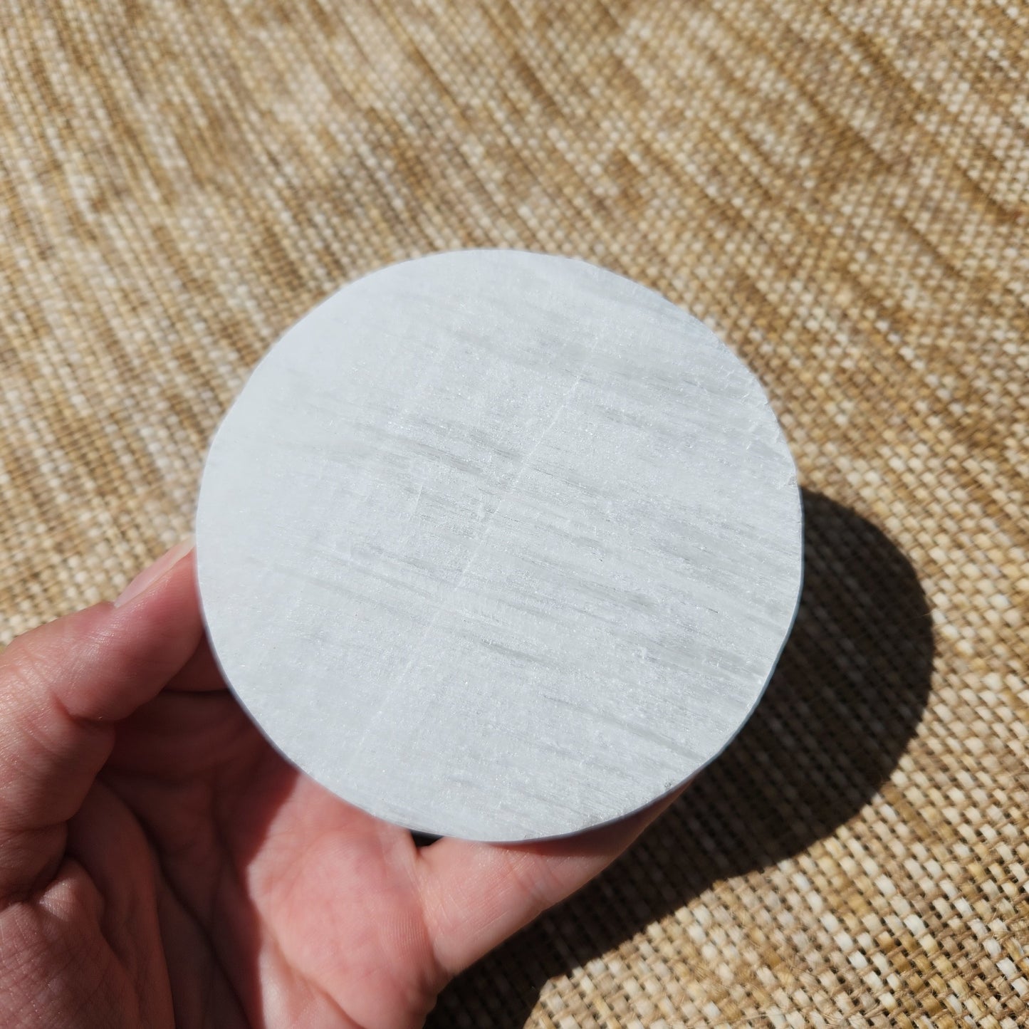 Selenite Plate - Round 8cm