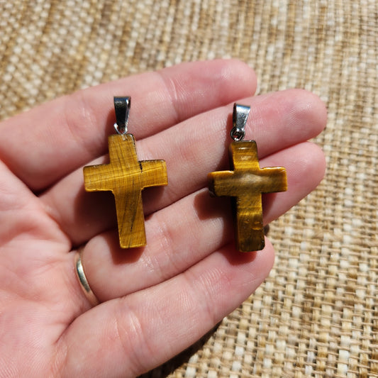 Tigers Eye Cross Pendant