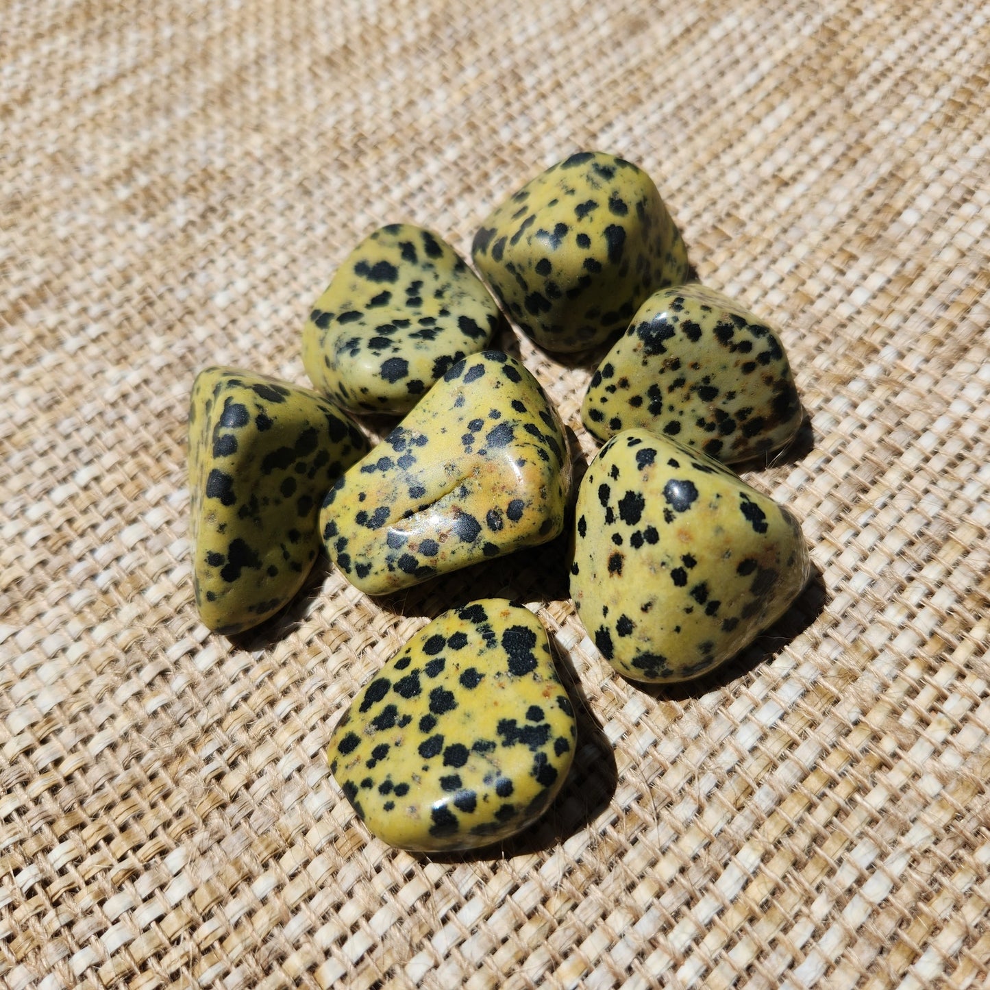 Yellow Dalmatian Jasper Tumble