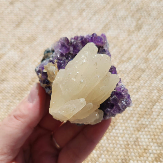 Amethyst with Calcite Cluster 165g