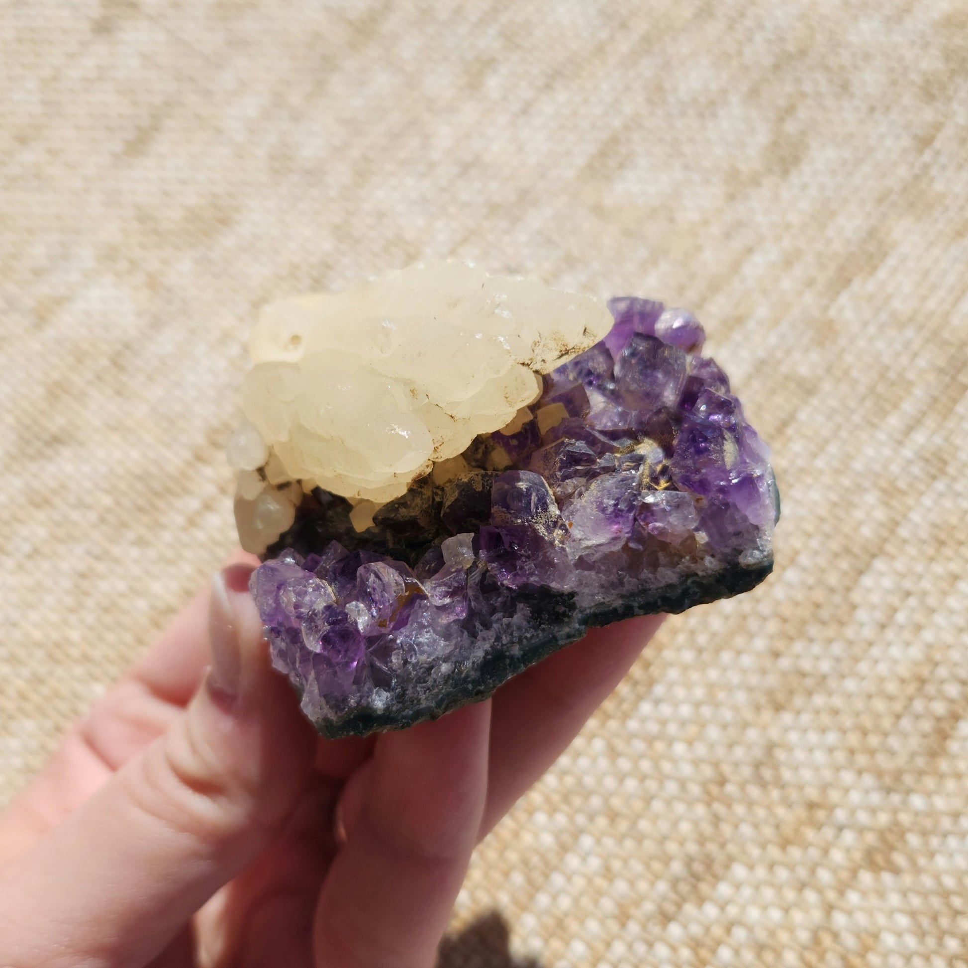 Amethyst with Calcite Cluster 165g