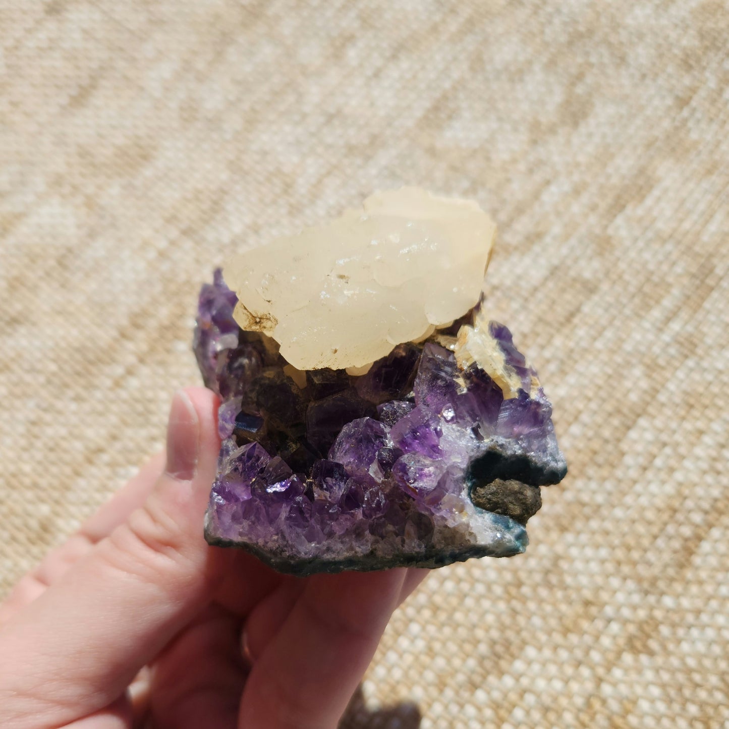 Amethyst with Calcite Cluster 165g