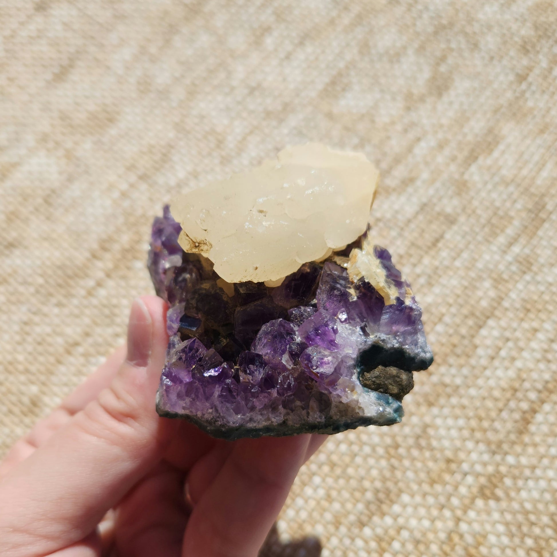 Amethyst with Calcite Cluster 165g