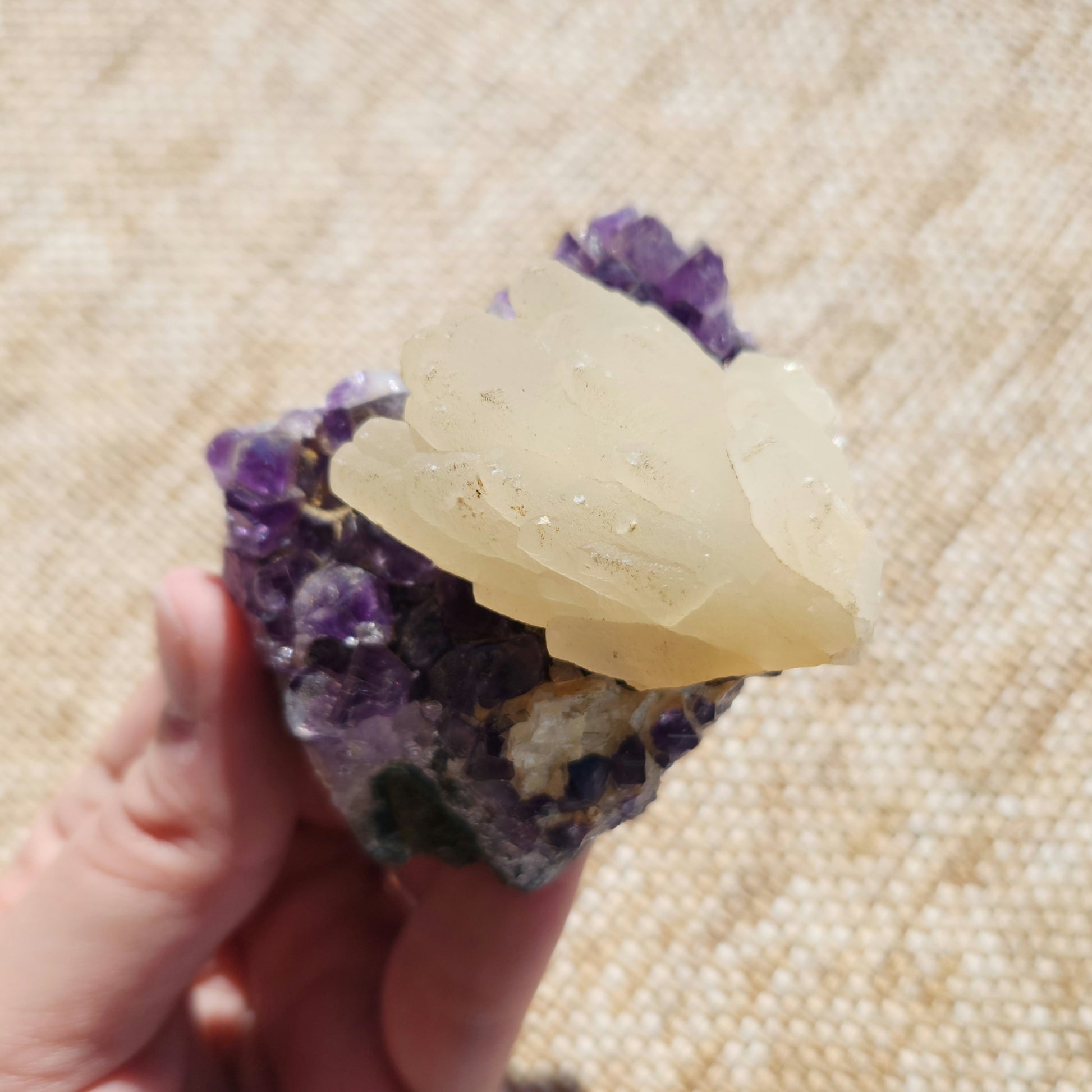 Amethyst with Calcite Cluster 165g