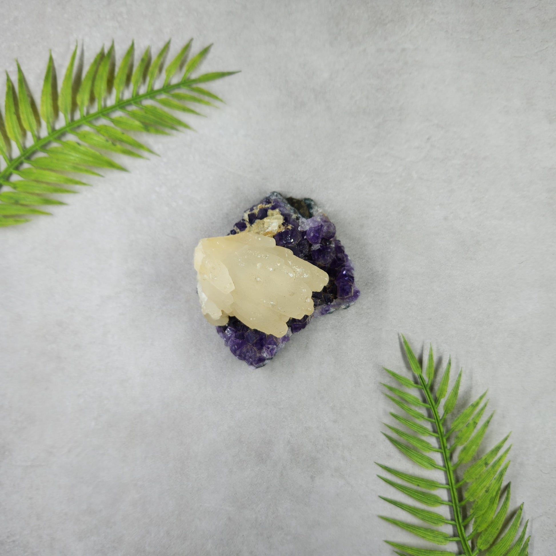 Amethyst with Calcite Cluster 165g