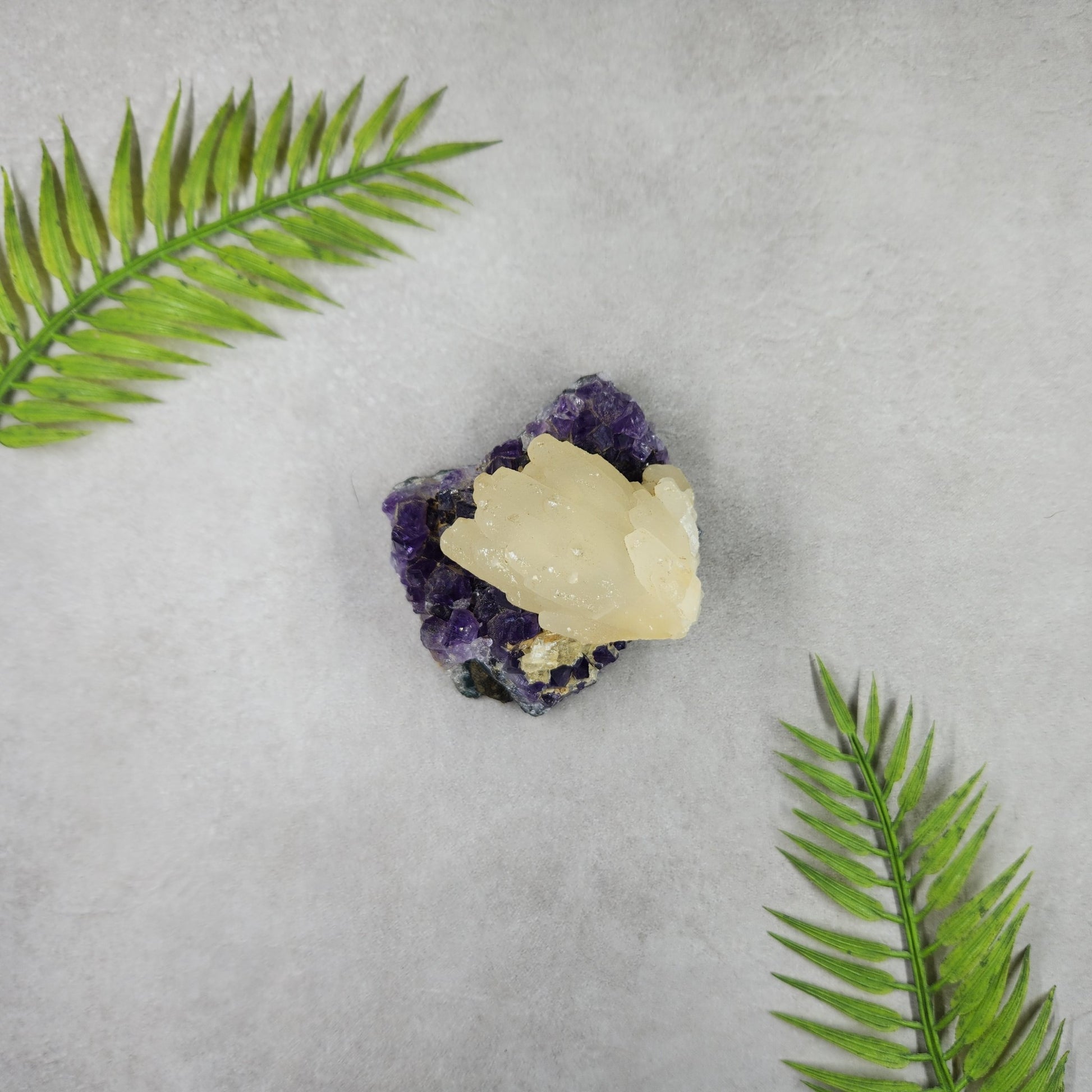 Amethyst with Calcite Cluster 165g