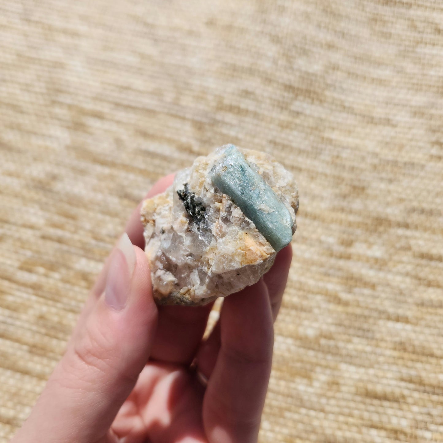 Aquamarine Rough on Matrix 49g