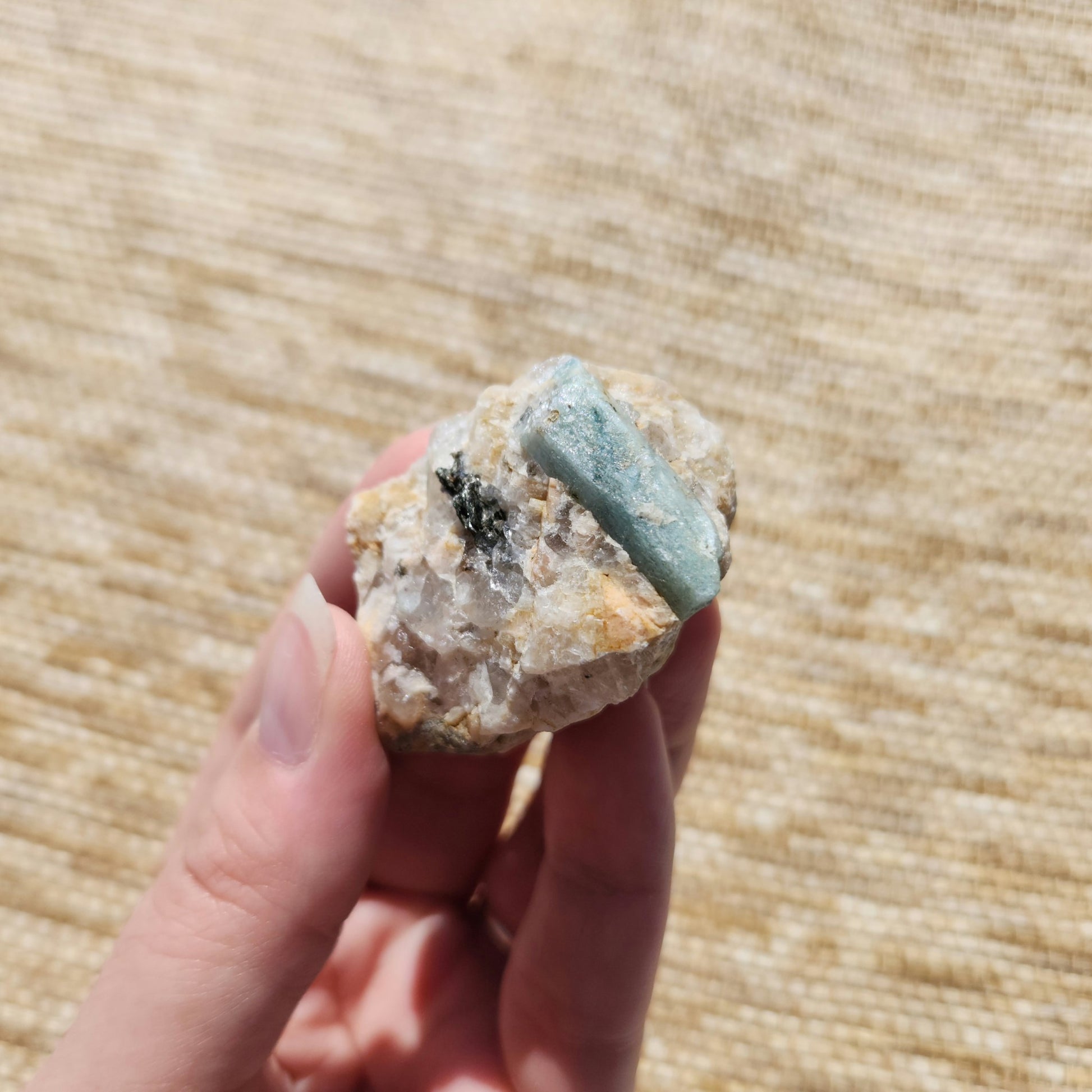 Aquamarine Rough on Matrix 49g
