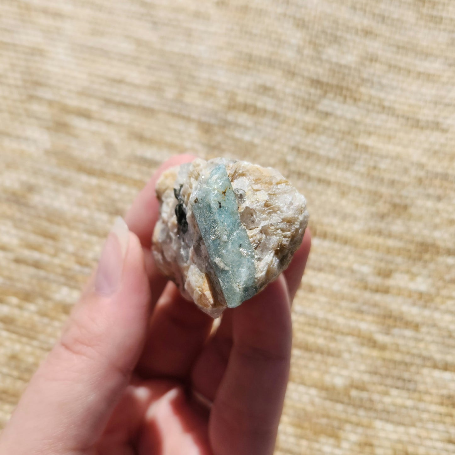Aquamarine Rough on Matrix 49g