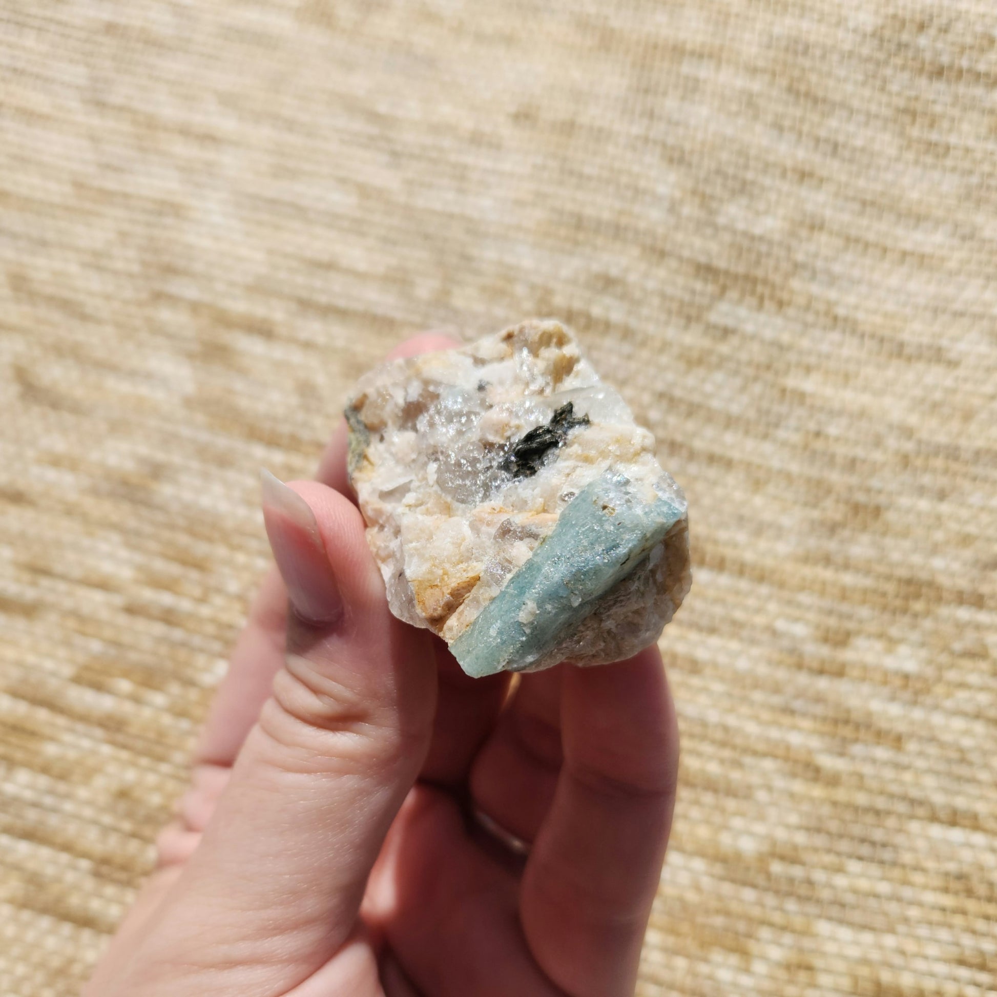 Aquamarine Rough on Matrix 49g