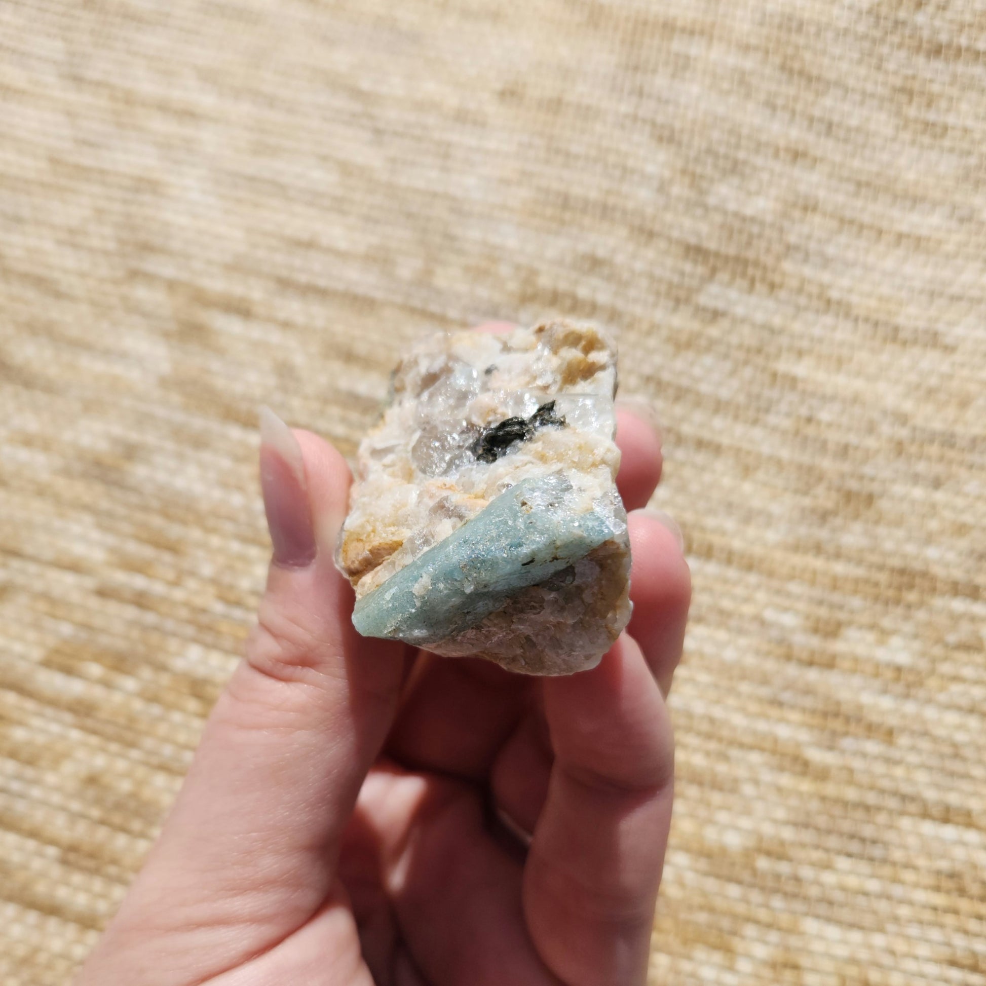 Aquamarine Rough on Matrix 49g