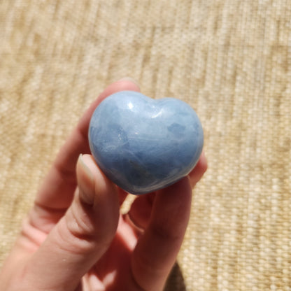 Blue Calcite Heart 3.5cm