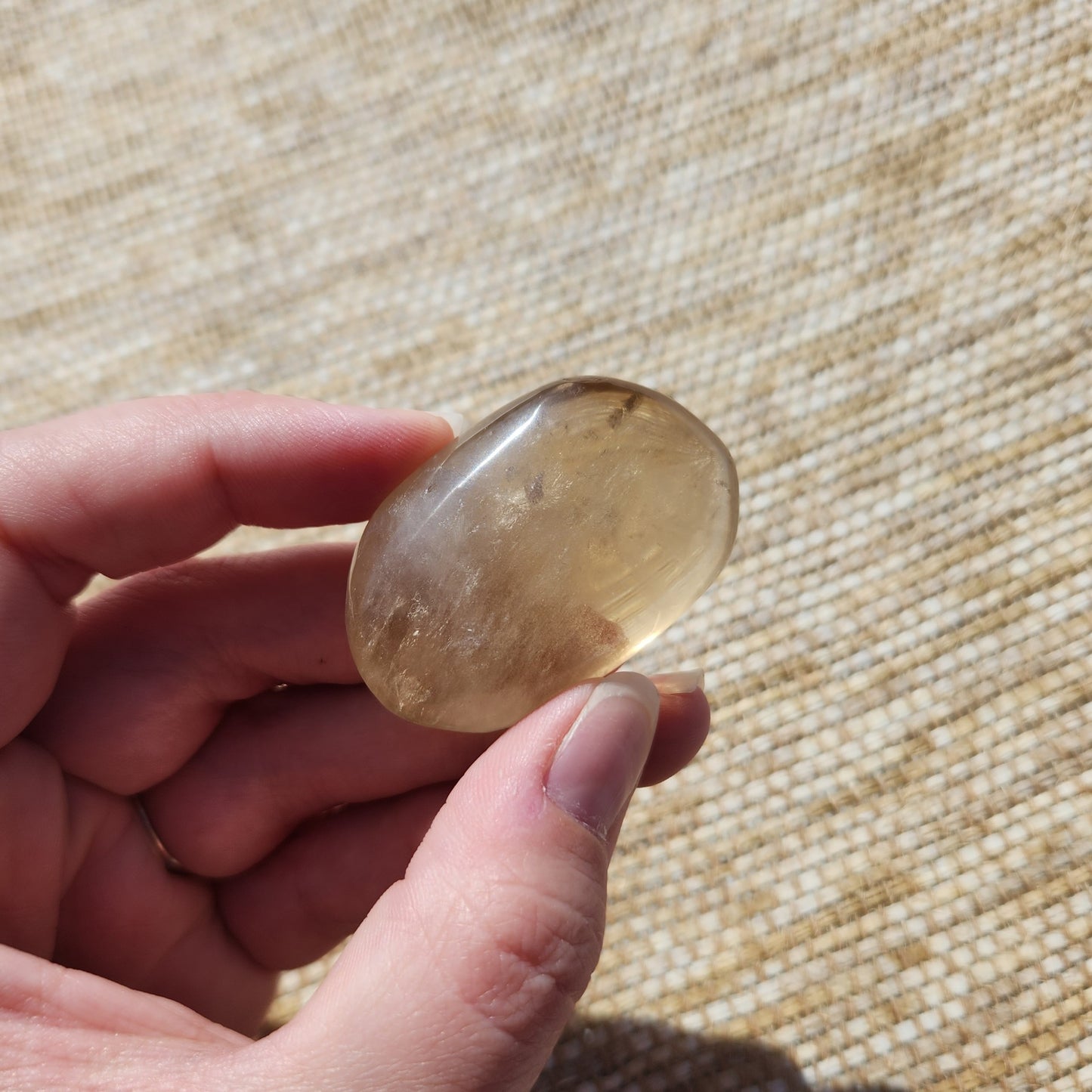 Natural Citrine Palm Stone