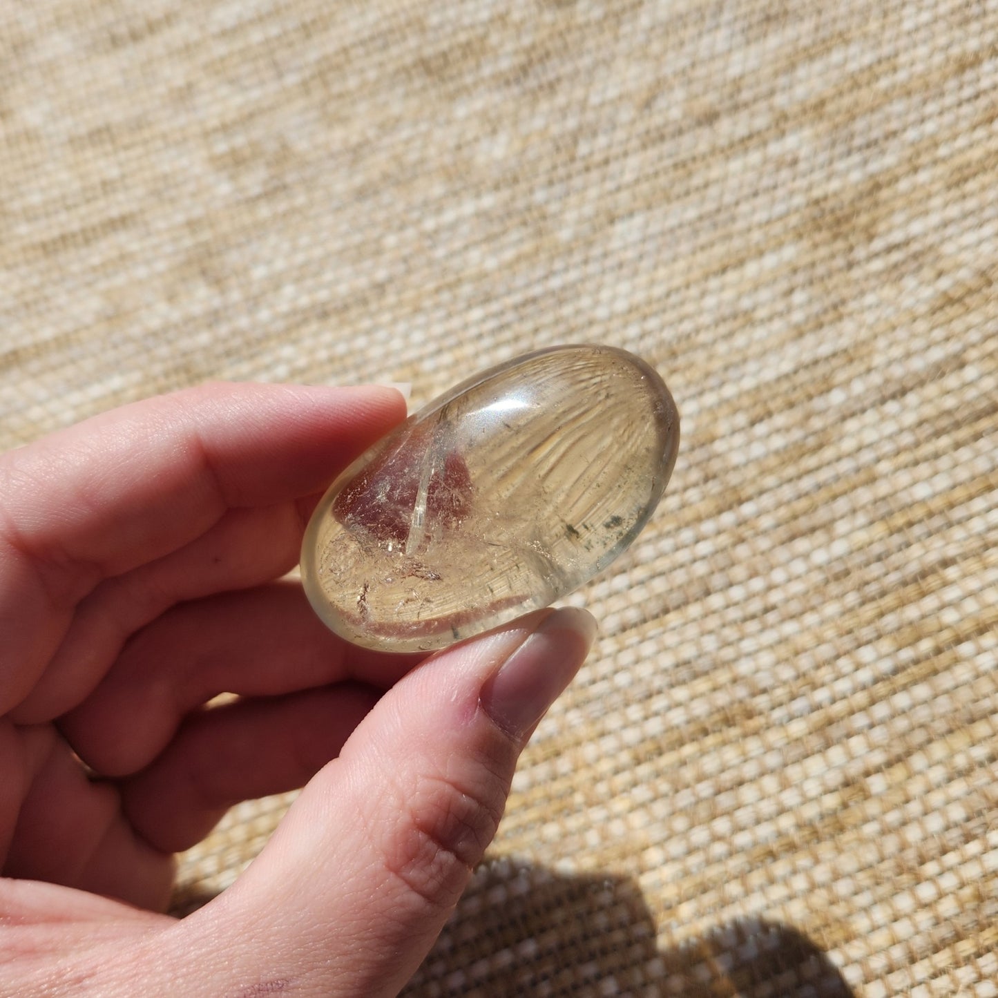 Natural Citrine Palm Stone