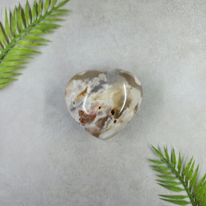 Flower Agate Heart 210g