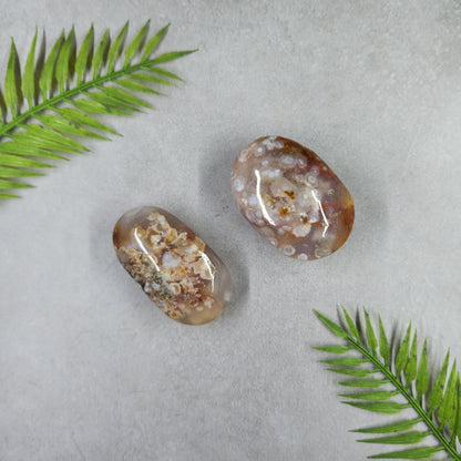 Flower Agate Palm Stone