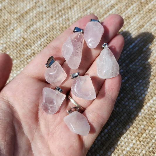 Irregular Rose Quartz Tumble Pendant