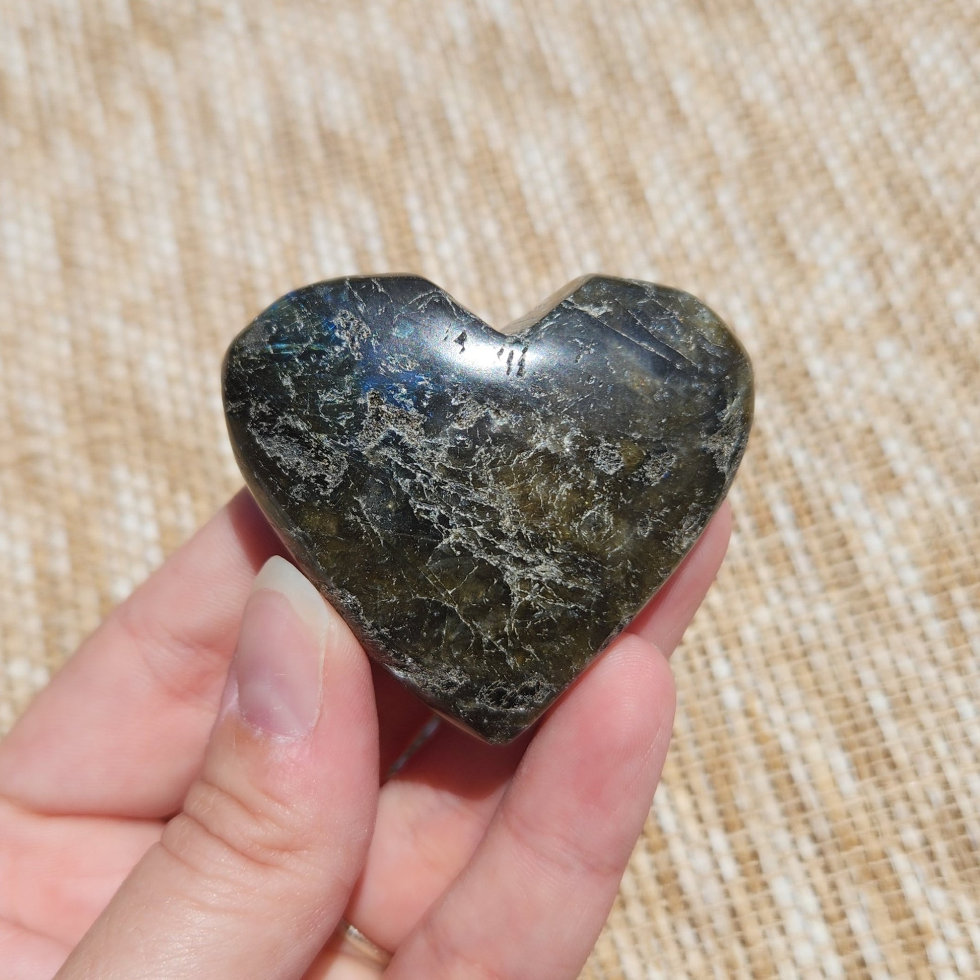 Labradorite Heart Unpolished 6cm