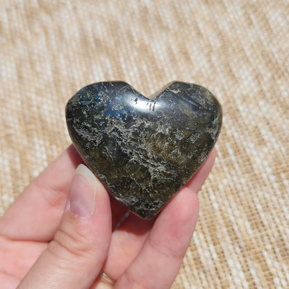 Labradorite Heart Unpolished 6cm