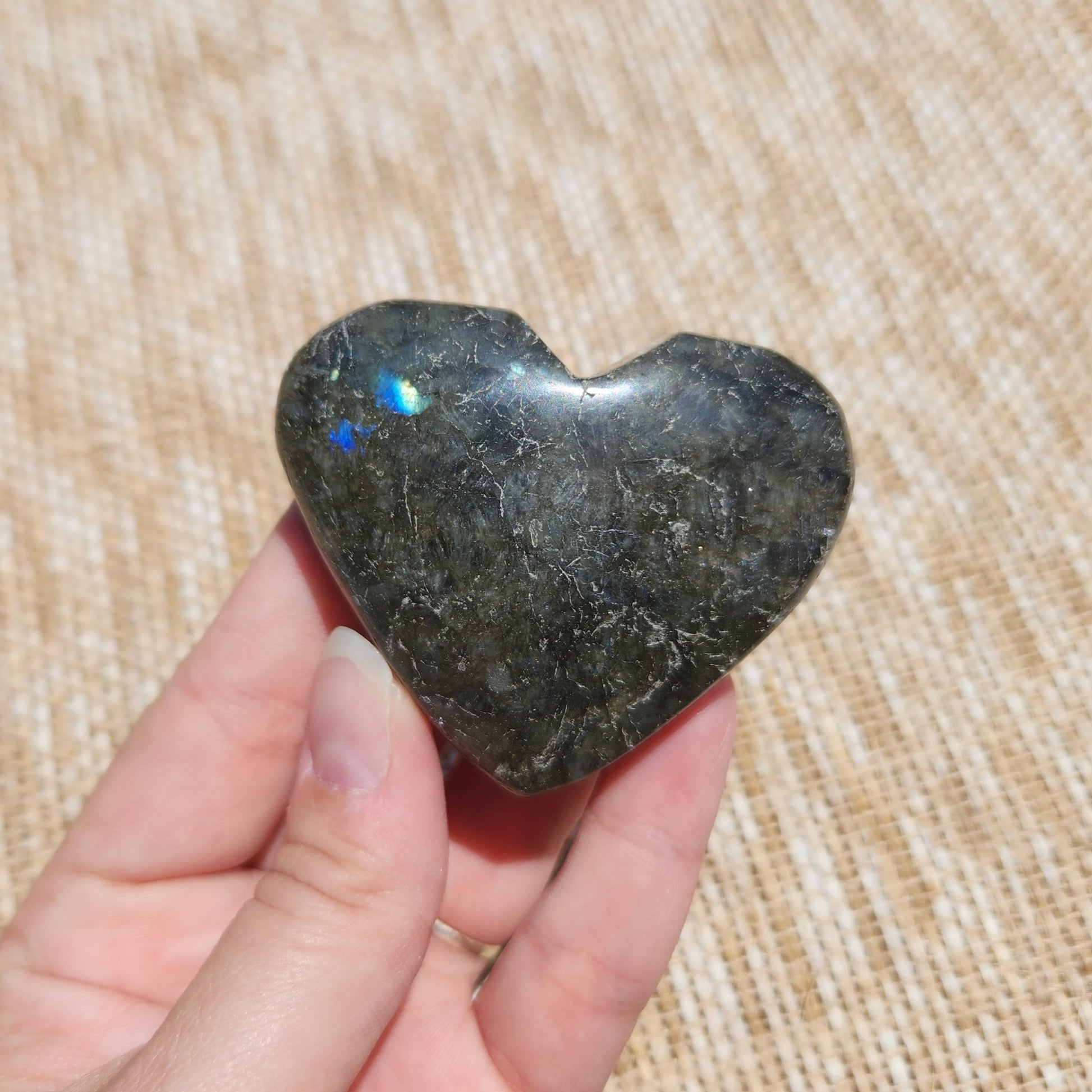 Labradorite Heart Unpolished 6cm