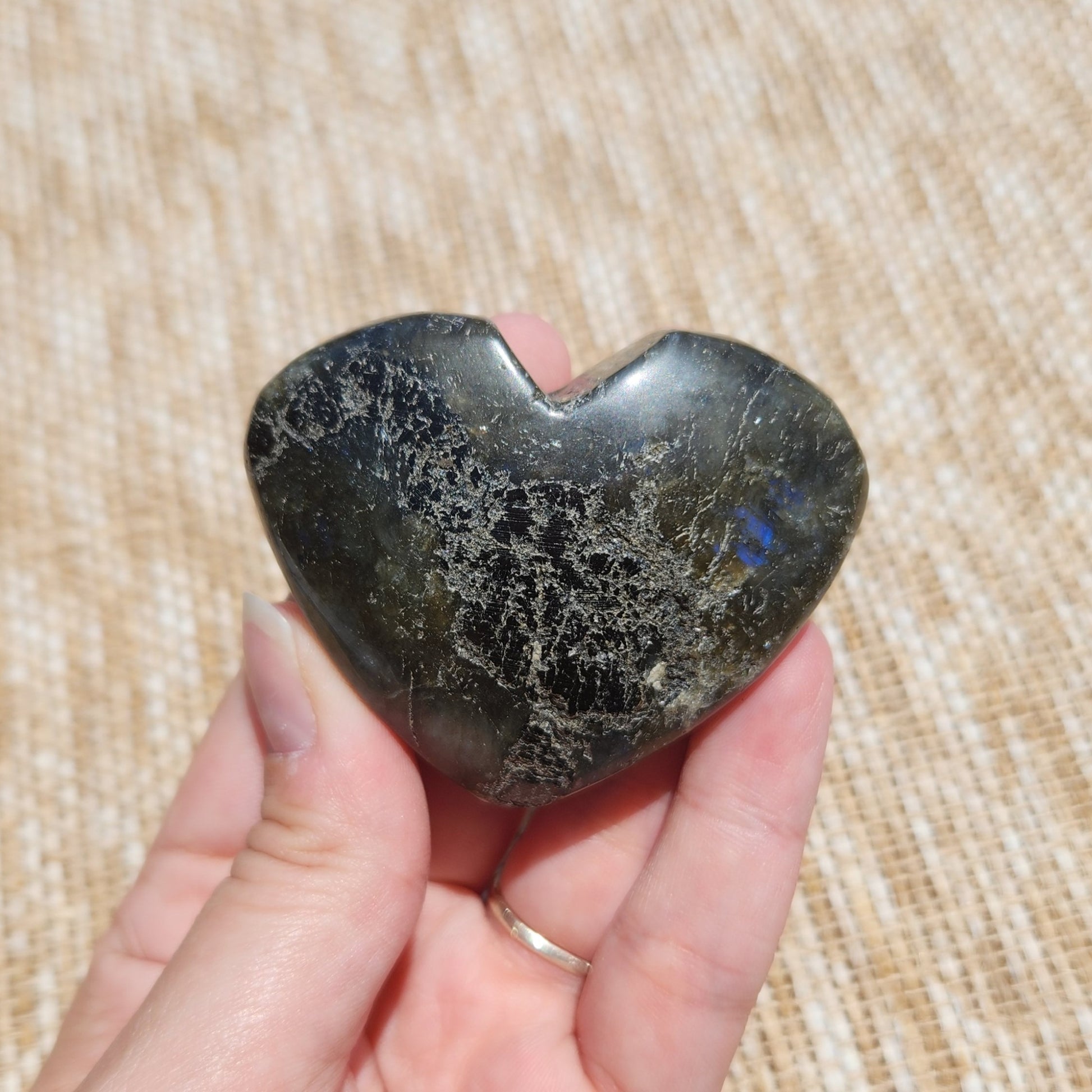 Labradorite Heart Unpolished 6cm