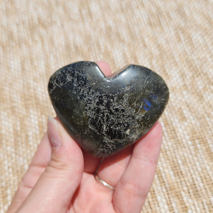 Labradorite Heart Unpolished 6cm