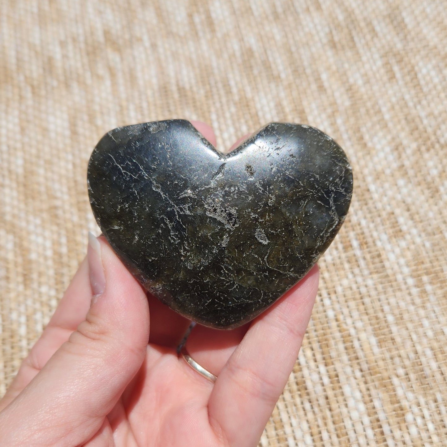 Labradorite Heart Unpolished 6cm