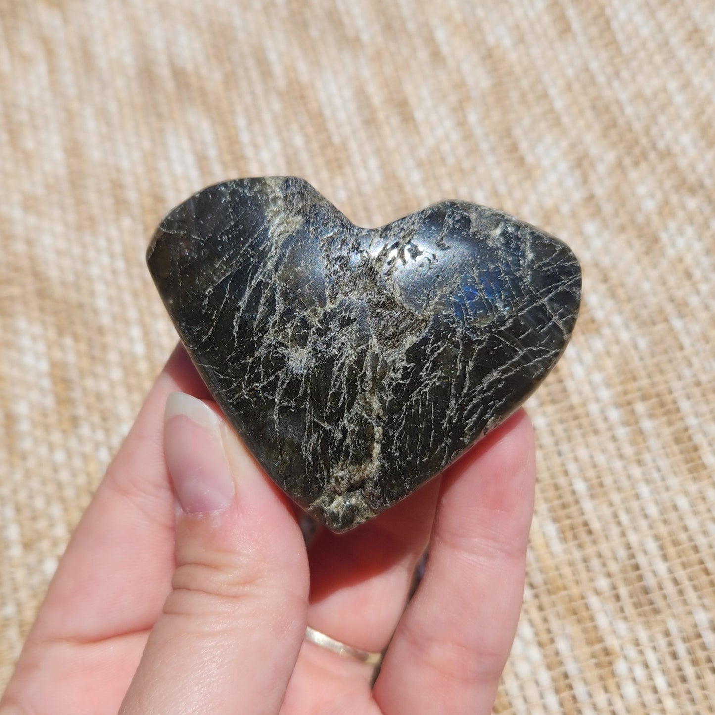 Labradorite Heart Unpolished 6cm