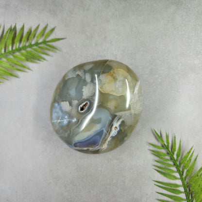 Orca Agate and Amethyst Polished Geode 363g