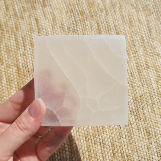 Selenite Plate - Square 8cm