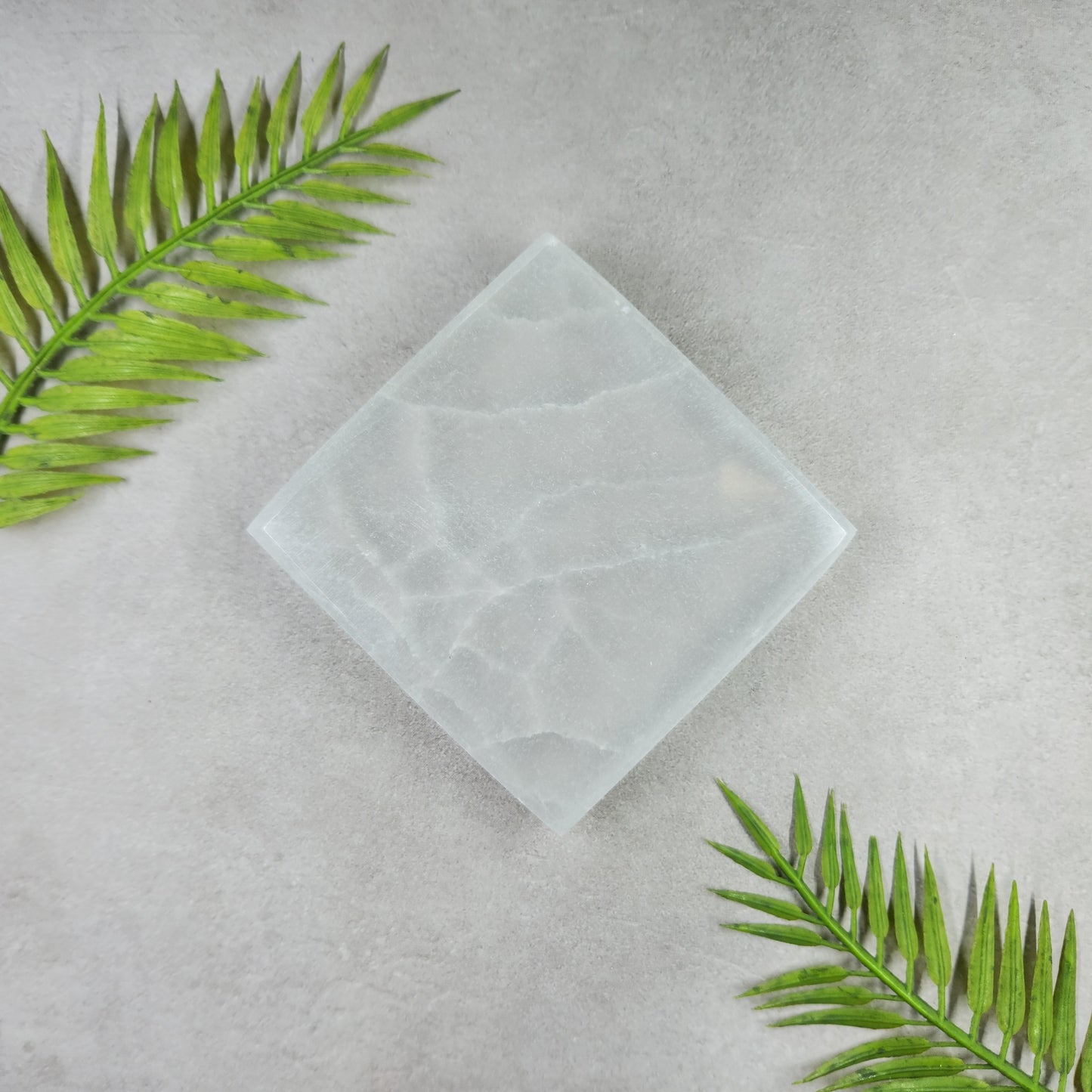 Selenite Plate - Square 8cm