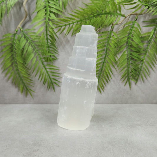 Selenite Tower 14cm with Uneven Base