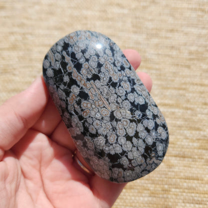 Snowflake Obsidian Palm Stone 136g