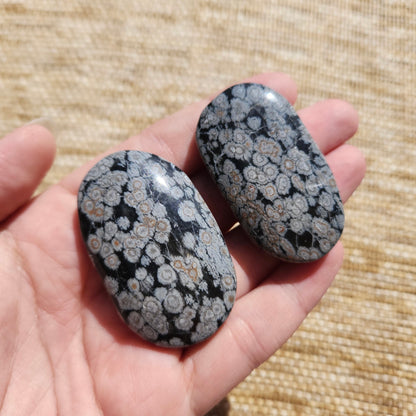 Snowflake Obsidian Palm Stone