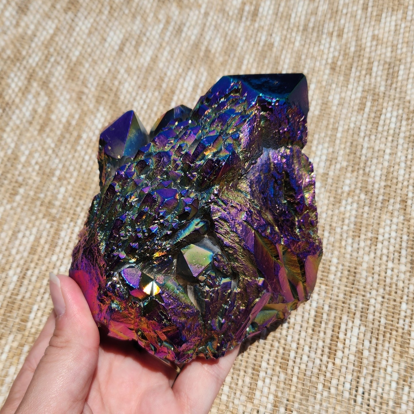 Titanium Aura Quartz Cluster 778g