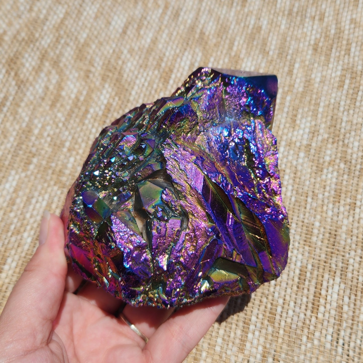 Titanium Aura Quartz Cluster 778g