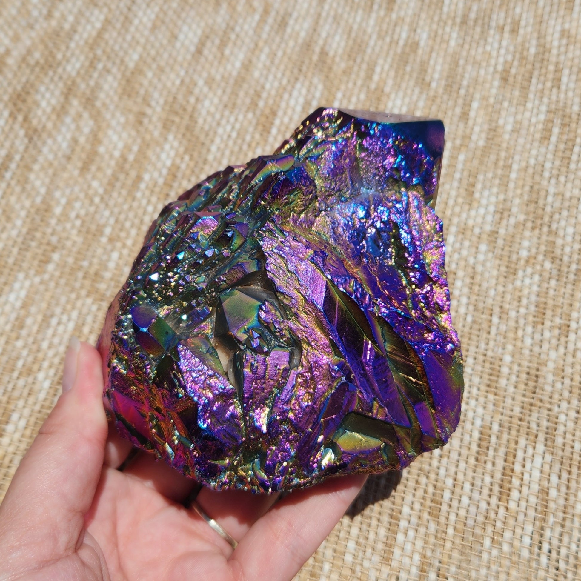 Titanium Aura Quartz Cluster 778g