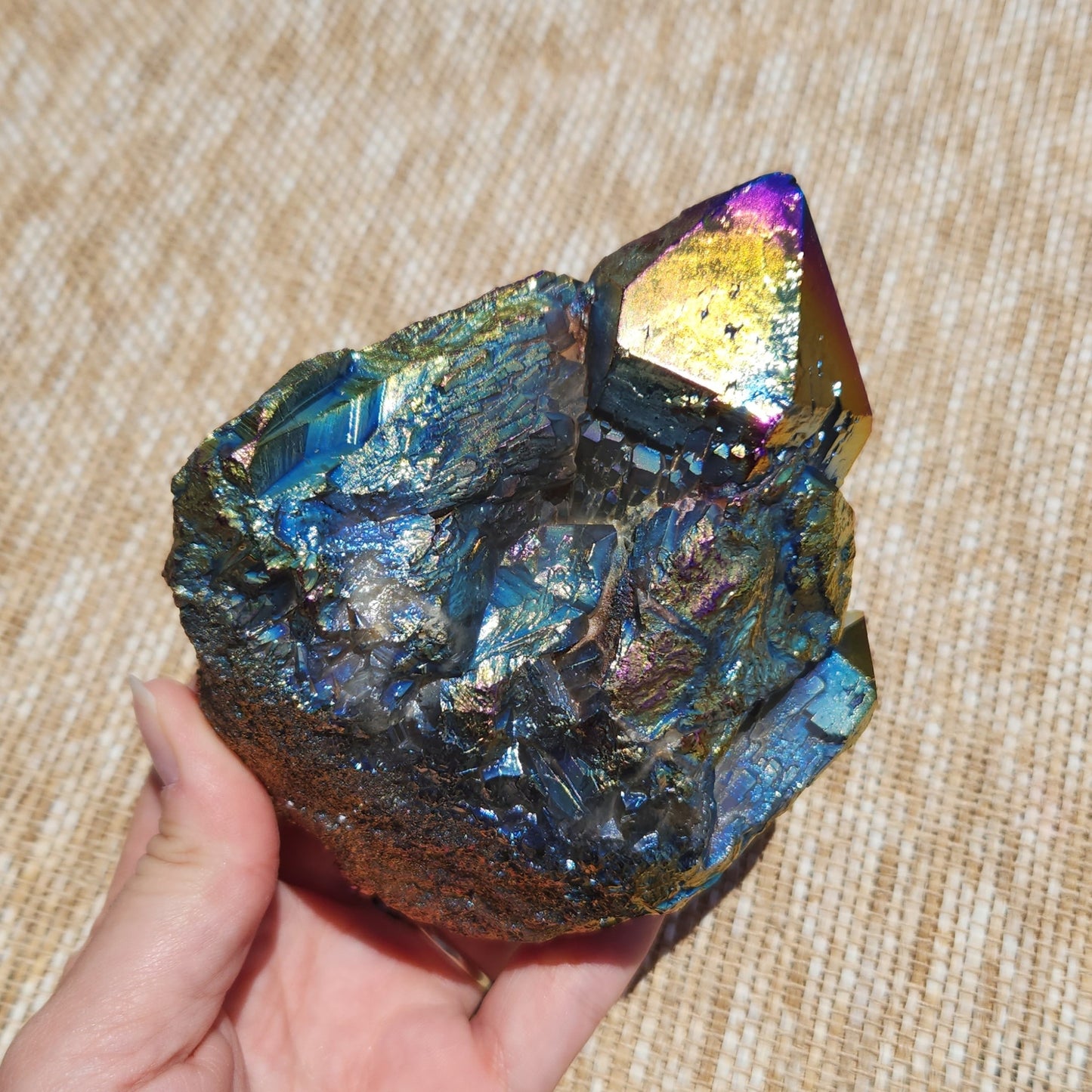 Titanium Aura Quartz Cluster 778g