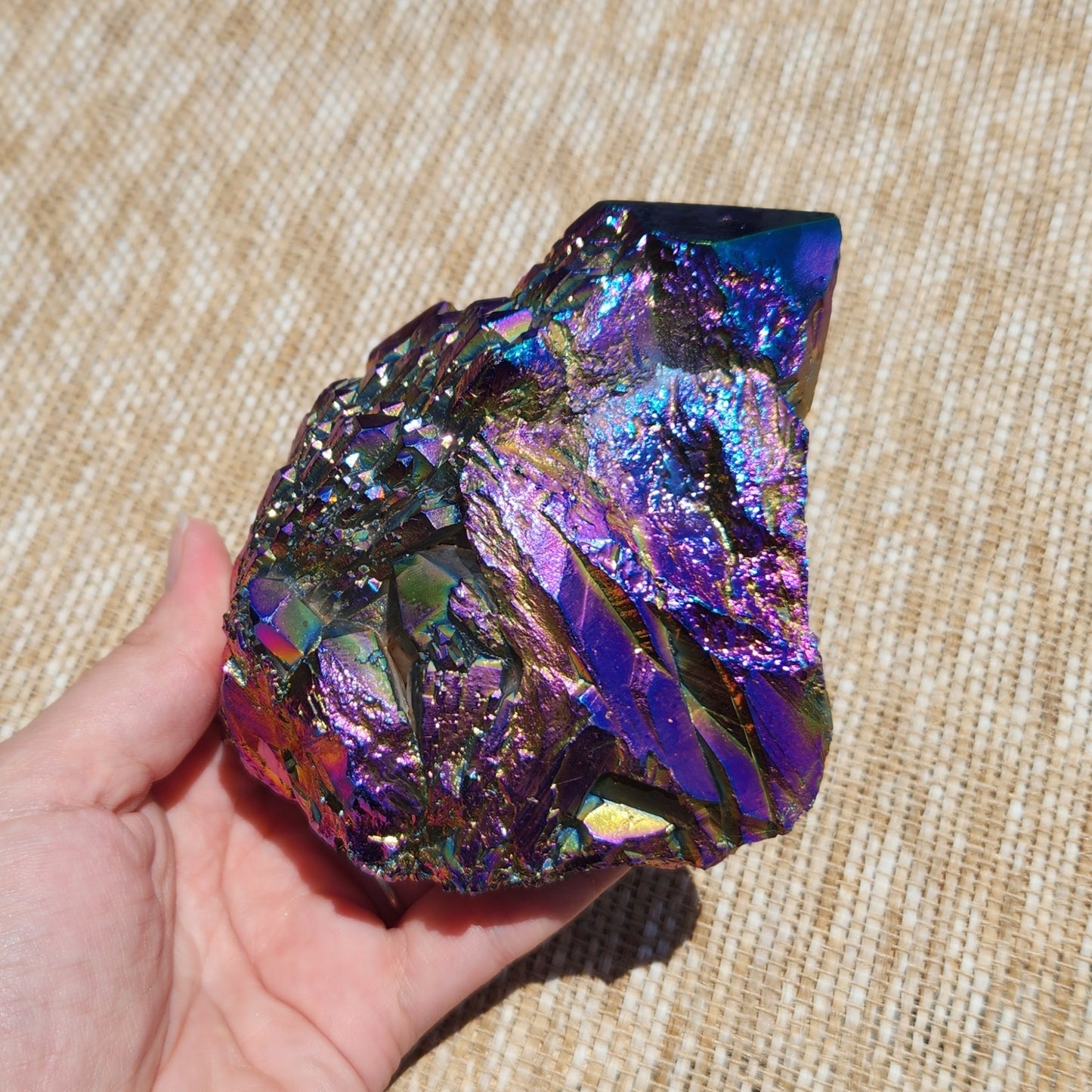 Titanium Aura Quartz Cluster 778g